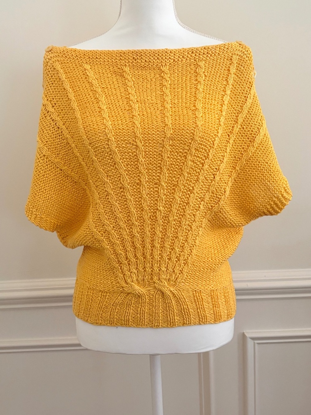 Vintage Van Laack Femme Sunburst Knit Boat Neck Top 80s 90s Size 42